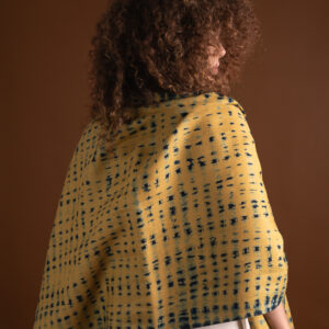 Ochre Waterfall Linen Scarf